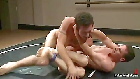 Hot girl fucked by a massive cock on the wrestling table