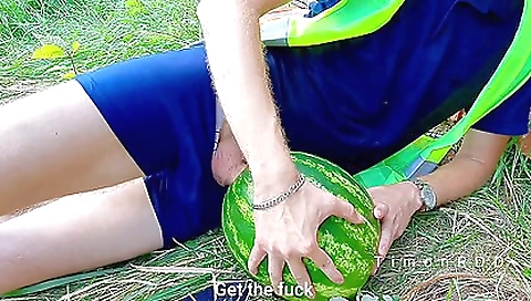 Slutty amateur teen sucks a dick in the field with rain water