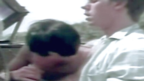 Skinny redhead riding a huge dick in a vintage video