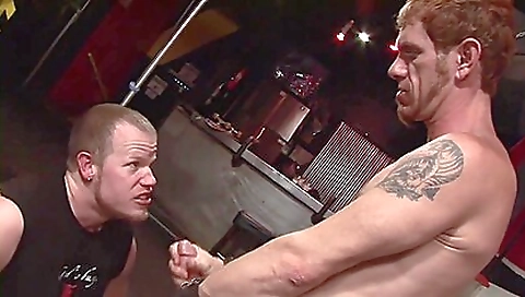 Big black cock sucking on a black cunt by a tattooed man