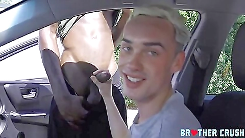 Amateur interracial sex video with a blonde and her boyfriend