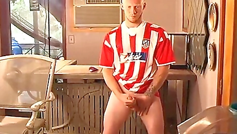 Amateur redhead soccer player has great hands to get those balls out