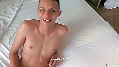 Cute brunette teen with a small tits is fucked by a big cock