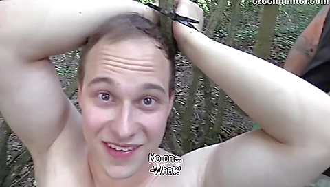 Beautiful brunette in financial trouble fucks in forest
