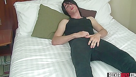 Brunette teen 18+ is on the knees with her pussy covered