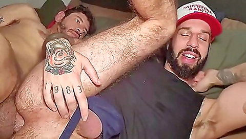 Sexy guy is on a fetish machine in his private home