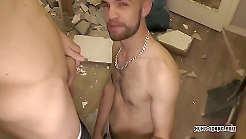 Two guys are sucking and fucking on one bed on one bed