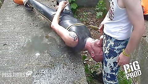 Hot military with big cock getting fucked out in the field