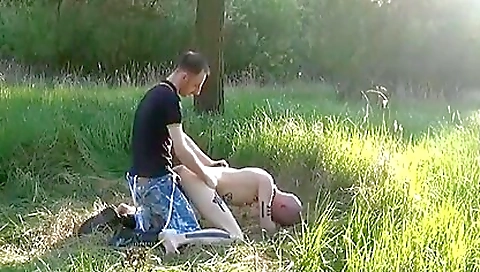 Busty brunette with a sexy titties fucked outdoors