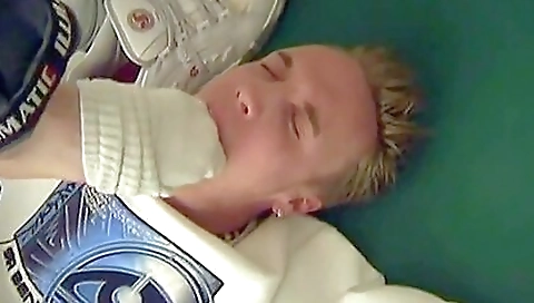 She's making her face really hard while doing a facial